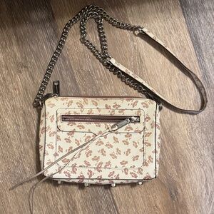 Rebecca Minkoff Cream and Brown Floral Crossbody Bag
